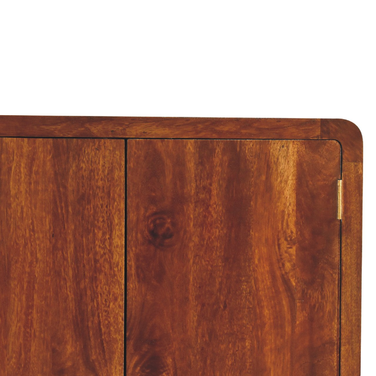 Curved Chestnut Wardrobe – Handmade Solid Wood Wardrobe with Curved Design and Spacious Storage