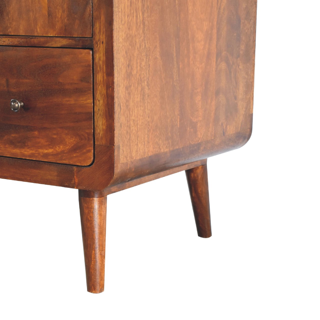 Curved Chestnut Wardrobe – Handmade Solid Wood Wardrobe with Curved Design and Spacious Storage
