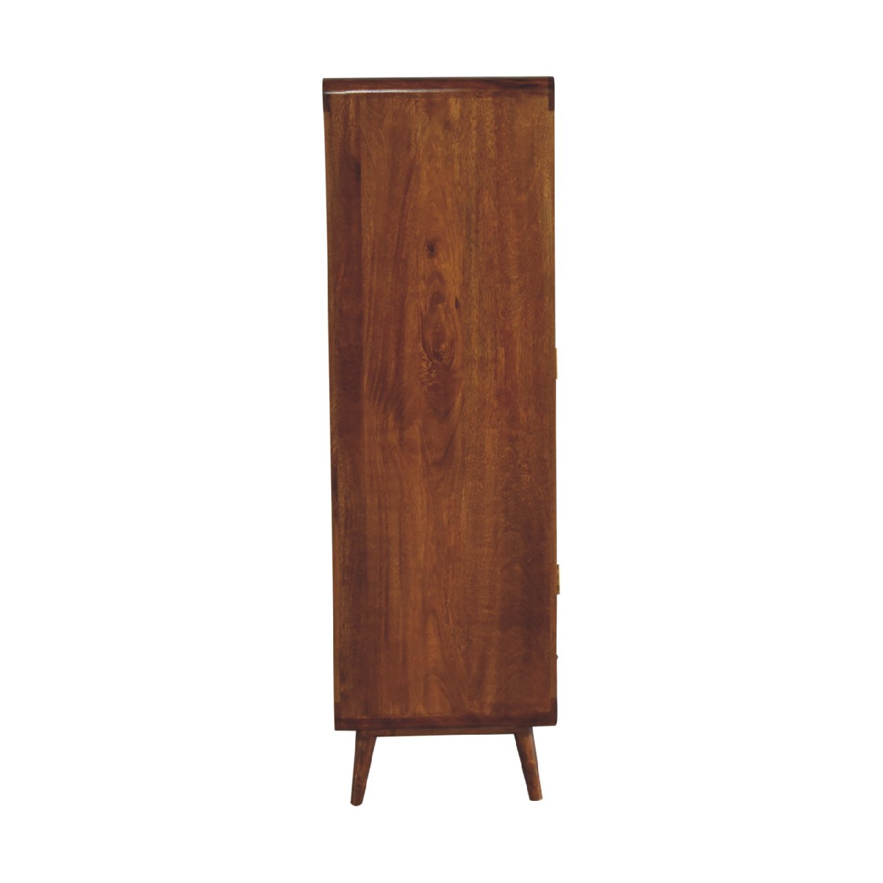 Curved Chestnut Wardrobe – Handmade Solid Wood Wardrobe with Curved Design and Spacious Storage