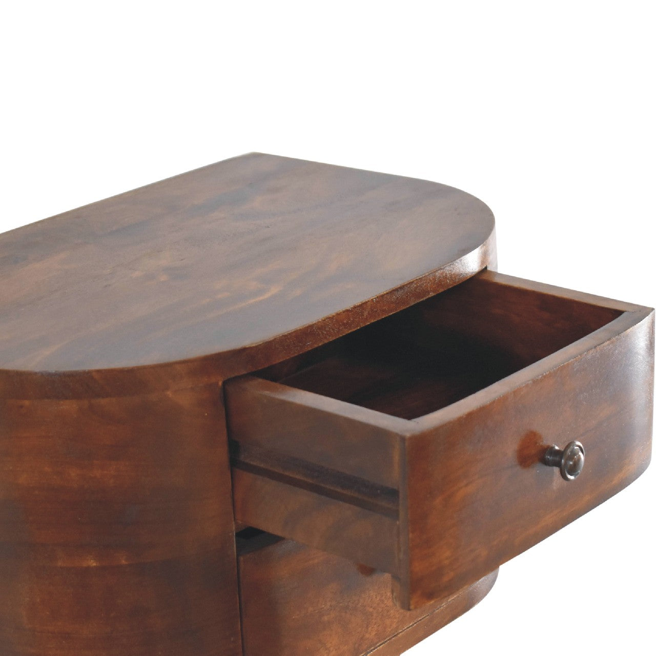 Lunar 2 Drawer Floating Bedside – Handmade Solid Wood Wall-Mounted Nightstand