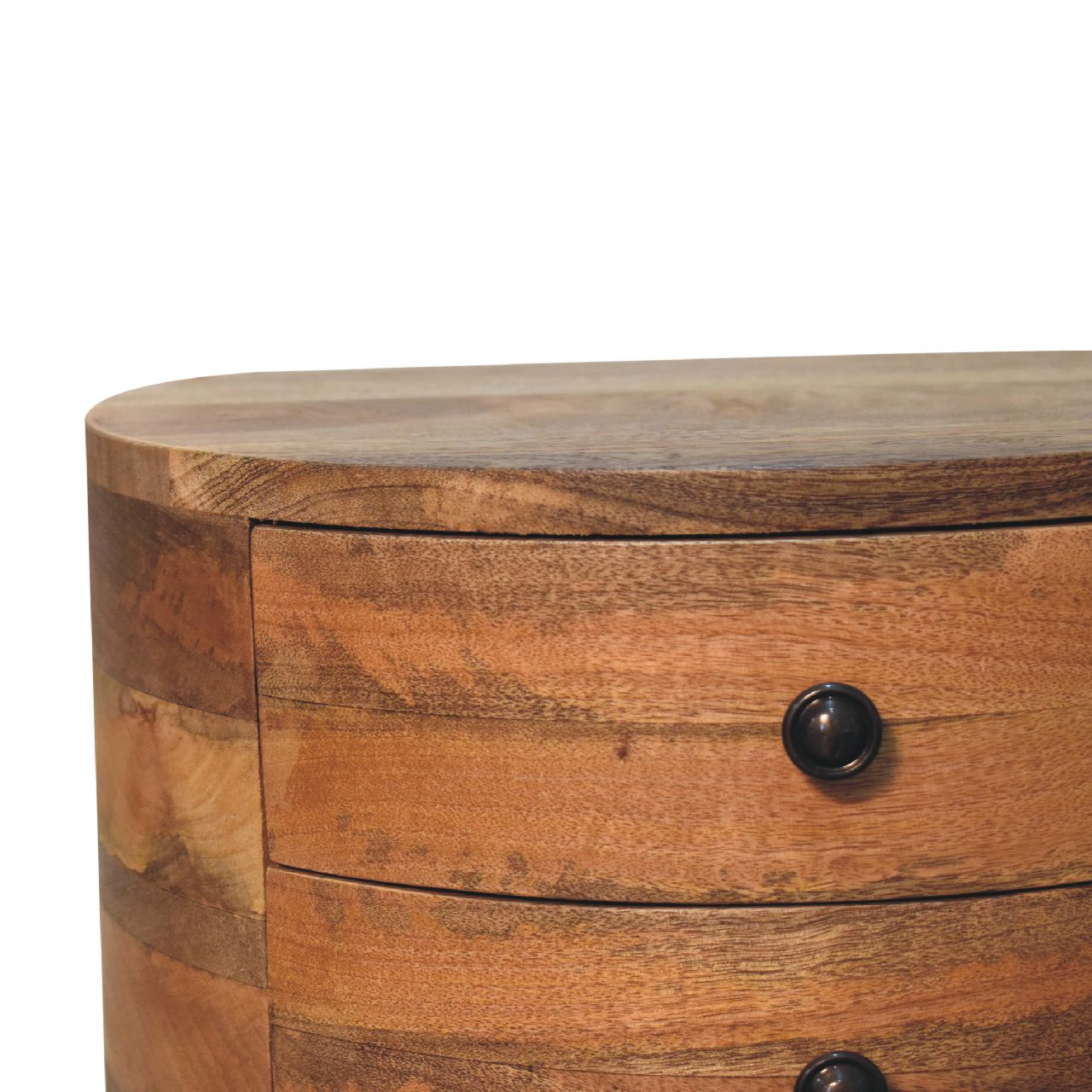 Odyssey Oak-ish Tripod Bedside - Handmade Solid Wood Nightstand with 2 Drawers