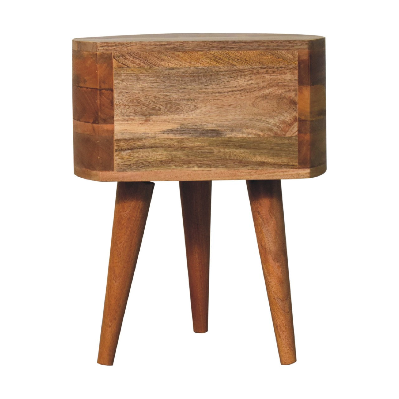 Odyssey Oak-ish Tripod Bedside - Handmade Solid Wood Nightstand with 2 Drawers