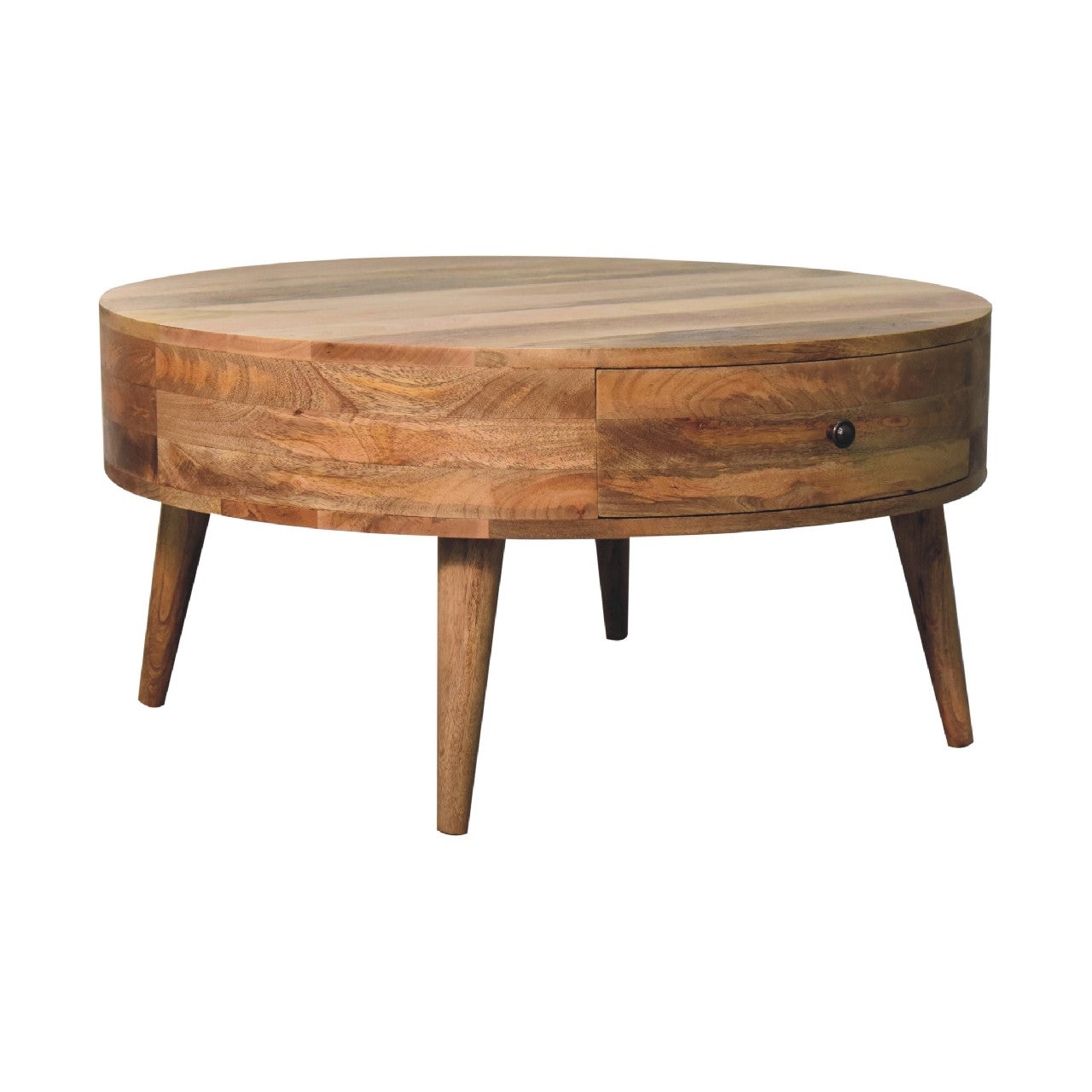 Odyssey Oak-ish Coffee Table – Handmade Solid Wood Coffee Table With 2 Drawers and Modern Design