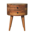 Odyssey Oak-ish Bedside - Handmade Solid Wood Nightstand with 2 Drawer