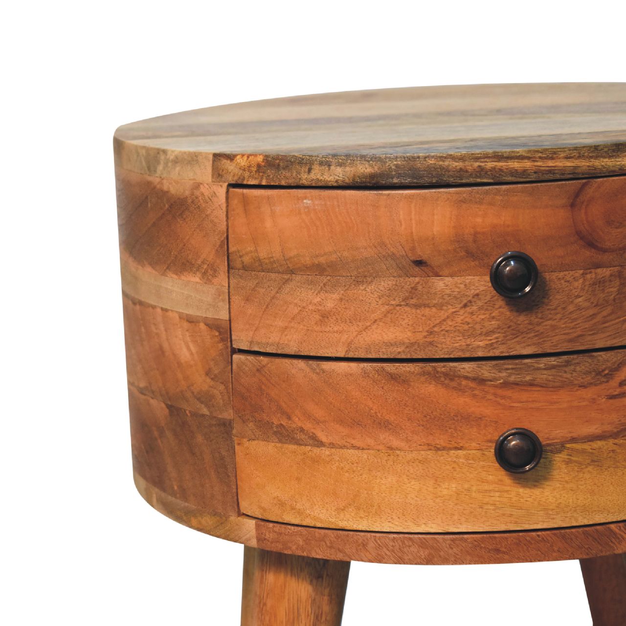 Odyssey Oak-ish Bedside - Handmade Solid Wood Nightstand with 2 Drawer
