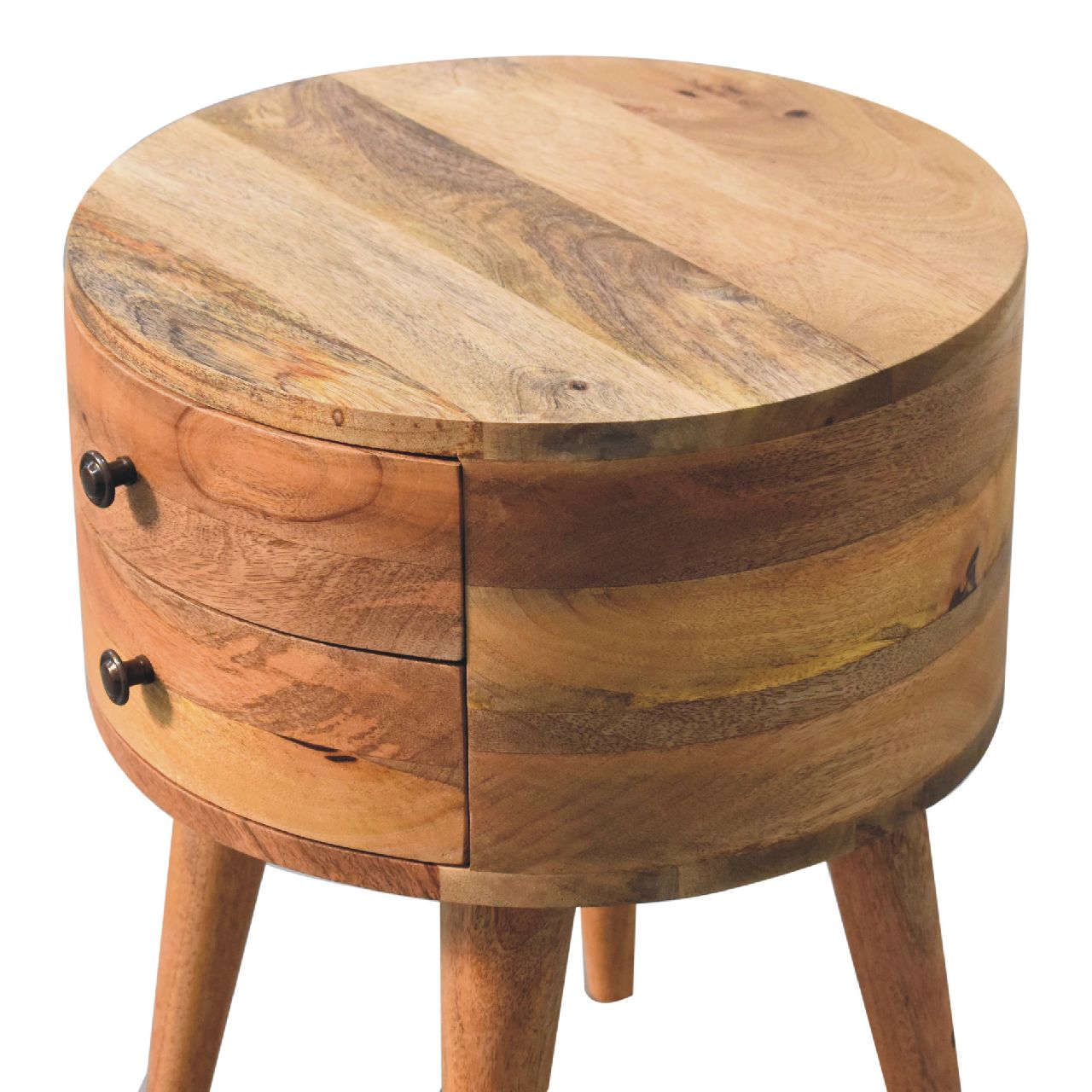 Odyssey Oak-ish Bedside - Handmade Solid Wood Nightstand with 2 Drawer