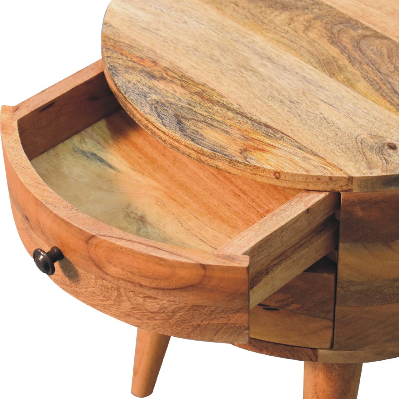 Odyssey Oak-ish Bedside - Handmade Solid Wood Nightstand with 2 Drawer