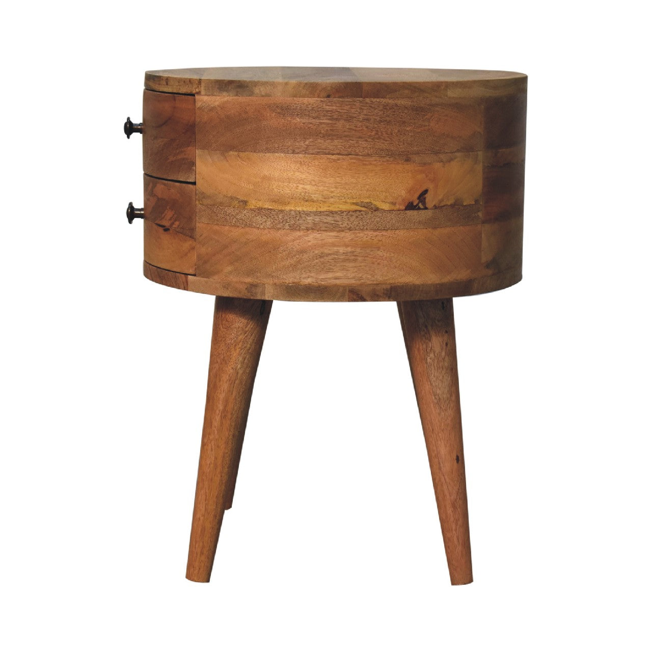 Odyssey Oak-ish Bedside - Handmade Solid Wood Nightstand with 2 Drawer