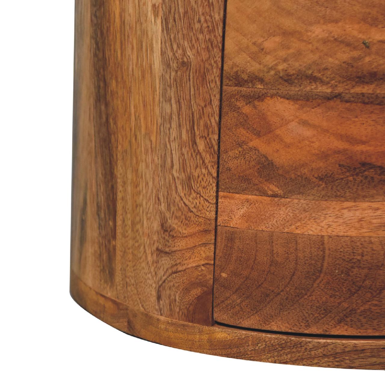 Oak-ish Drum Chest - Handmade Solid Wood Round Storage Chest with 3 Drawers