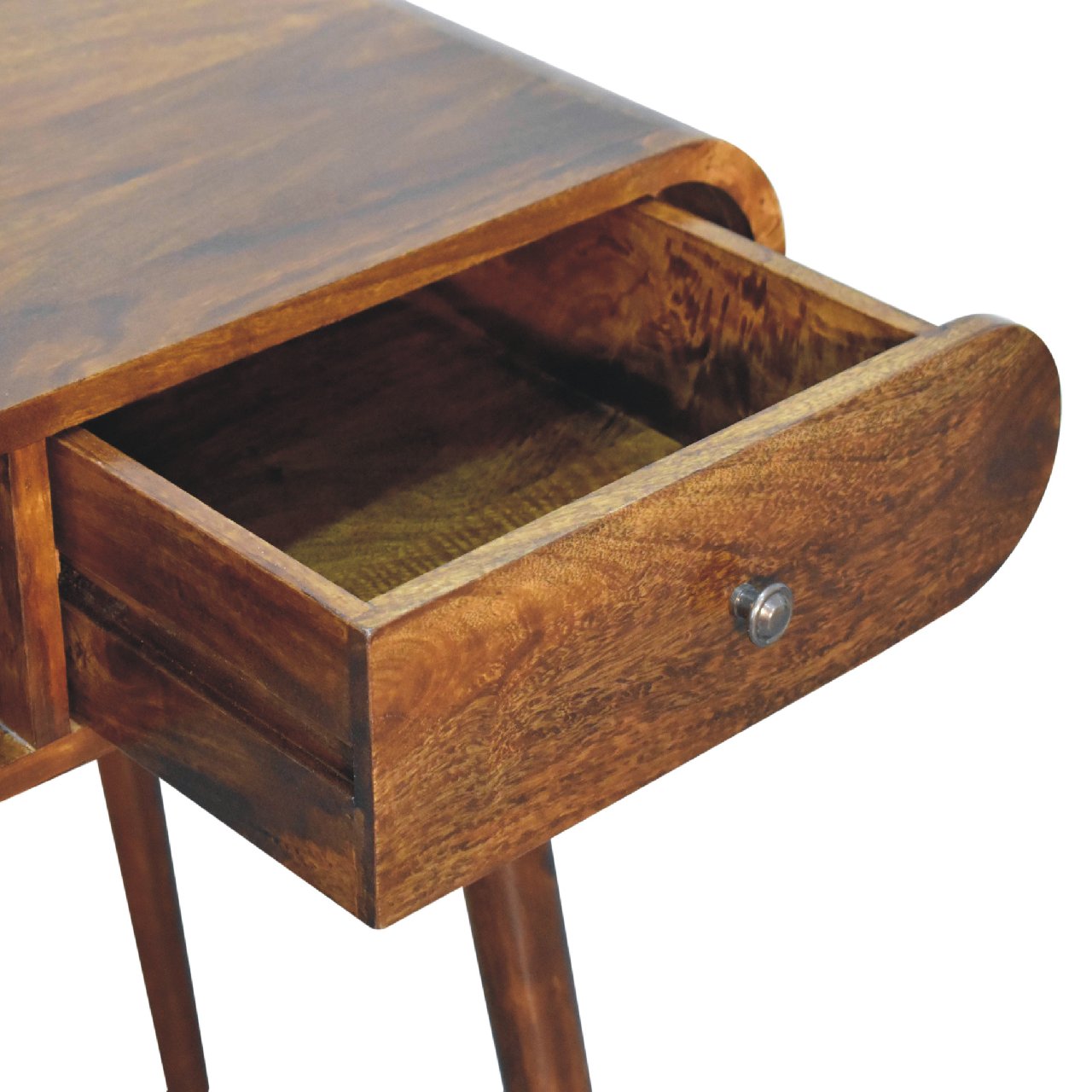 Chestnut London Open Console – Handmade Solid Wood Hallway Table with Drawer And Shelf