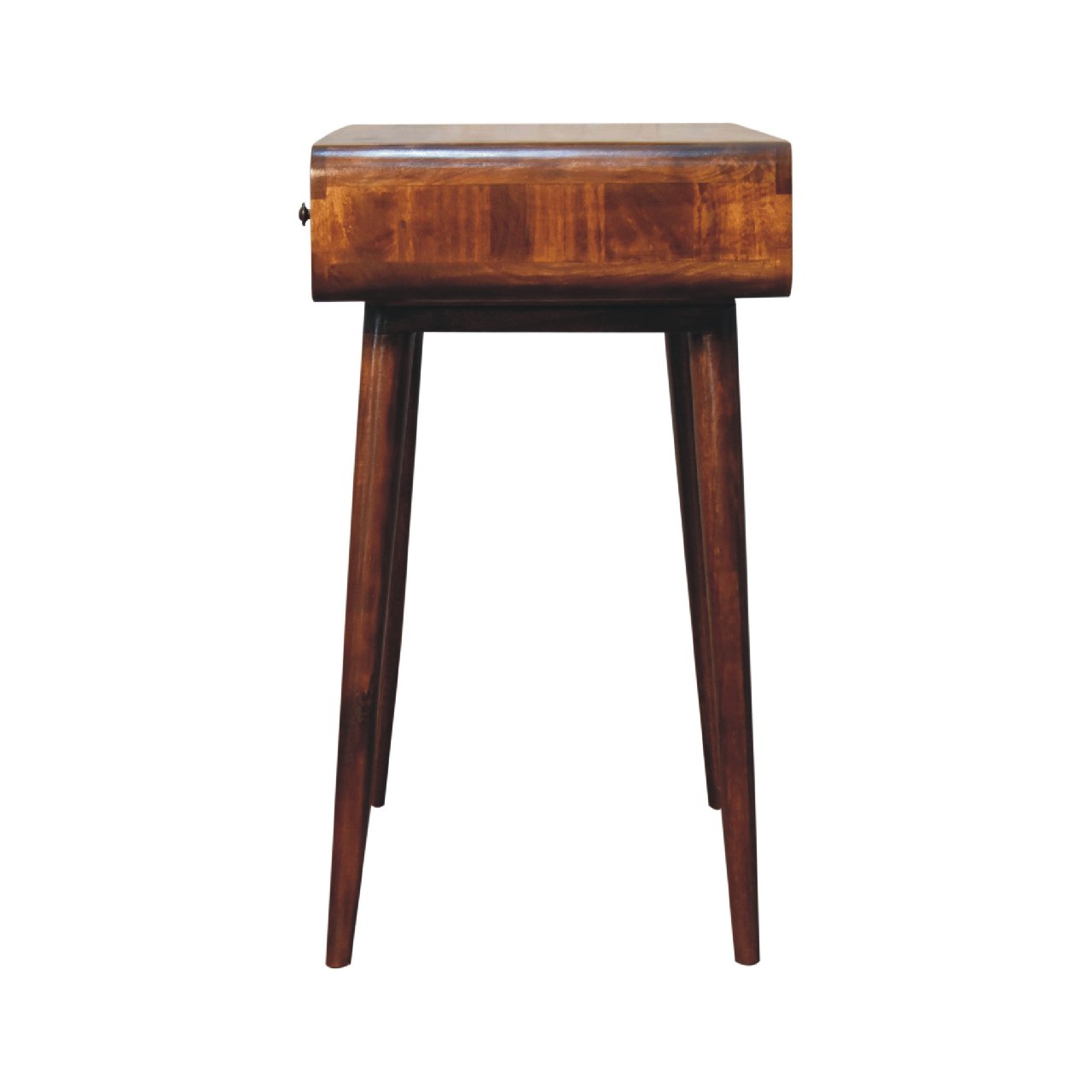 Curved Chestnut Writing Desk – Handmade Solid Wood Desk with shelf and Drawer (Office, Study)