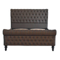 Multi Tweed Bed – Handmade Solid Wood Bed Frame with Upholstered Tweed Headboard