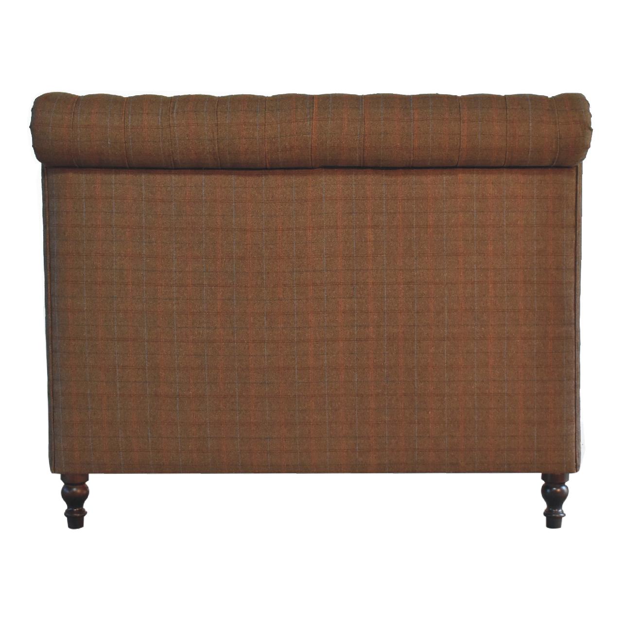 Multi Tweed Bed – Handmade Solid Wood Bed Frame with Upholstered Tweed Headboard