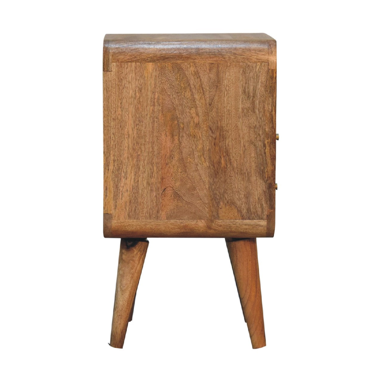 Mini Lille Curved Bedside - Designer Handmade Solid Wood Nightstand with 2 drawers and shelf