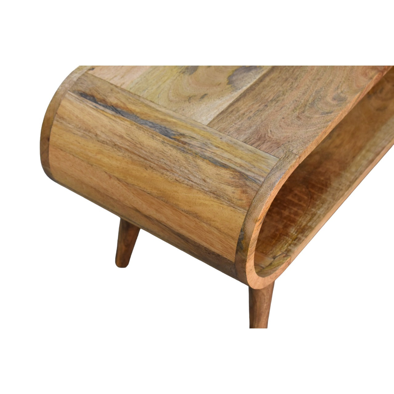 Amaya Nordic Style Coffee Table Natural Finish - Open Shelf Solid Wood