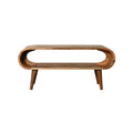 Amaya Nordic Style Coffee Table Natural Finish - Open Shelf Solid Wood