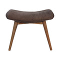 Mocha Faux Fur Curved Bench – Handmade Solid Wood Upholstered Seat