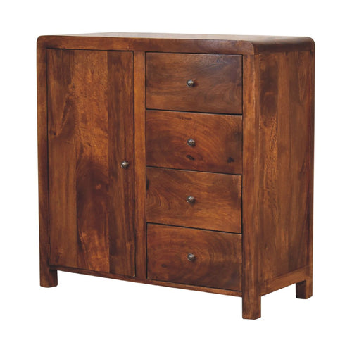 Aspen Cabinet – Handmade Solid Wood Storage Cabinet with Shelves and 4 Drawers