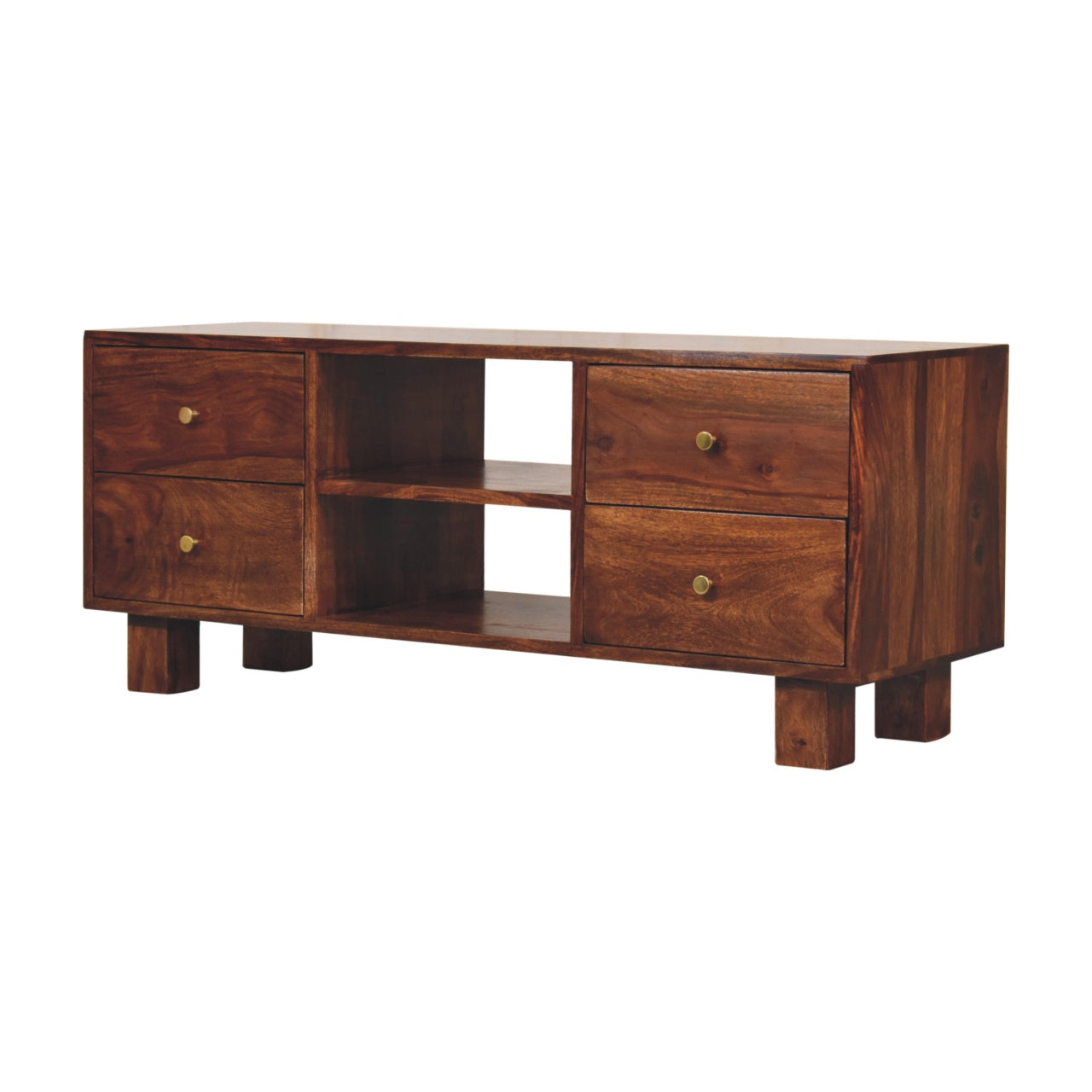 Tula Media Unit - 4 Drawers & 2 Shelfs (Solid Wood)
