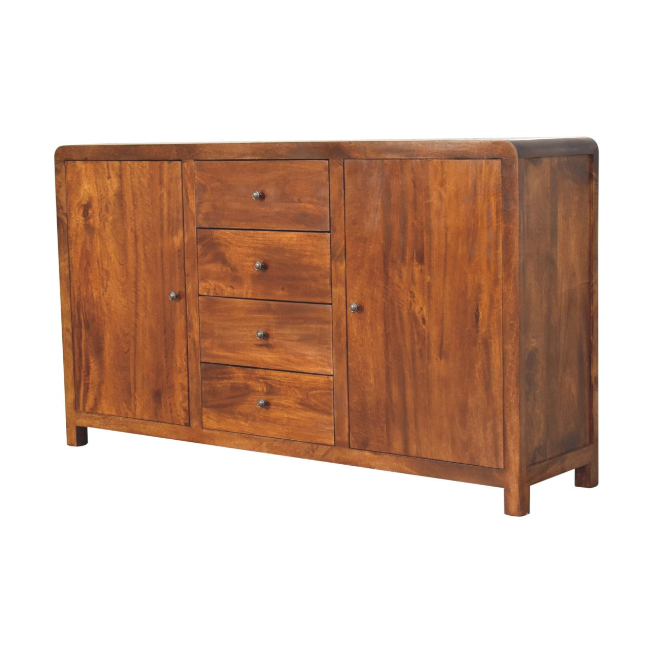 Aspen Sideboard - Handmade Solid Wood Storage Cabinet with 4 Drawers and Shelves
