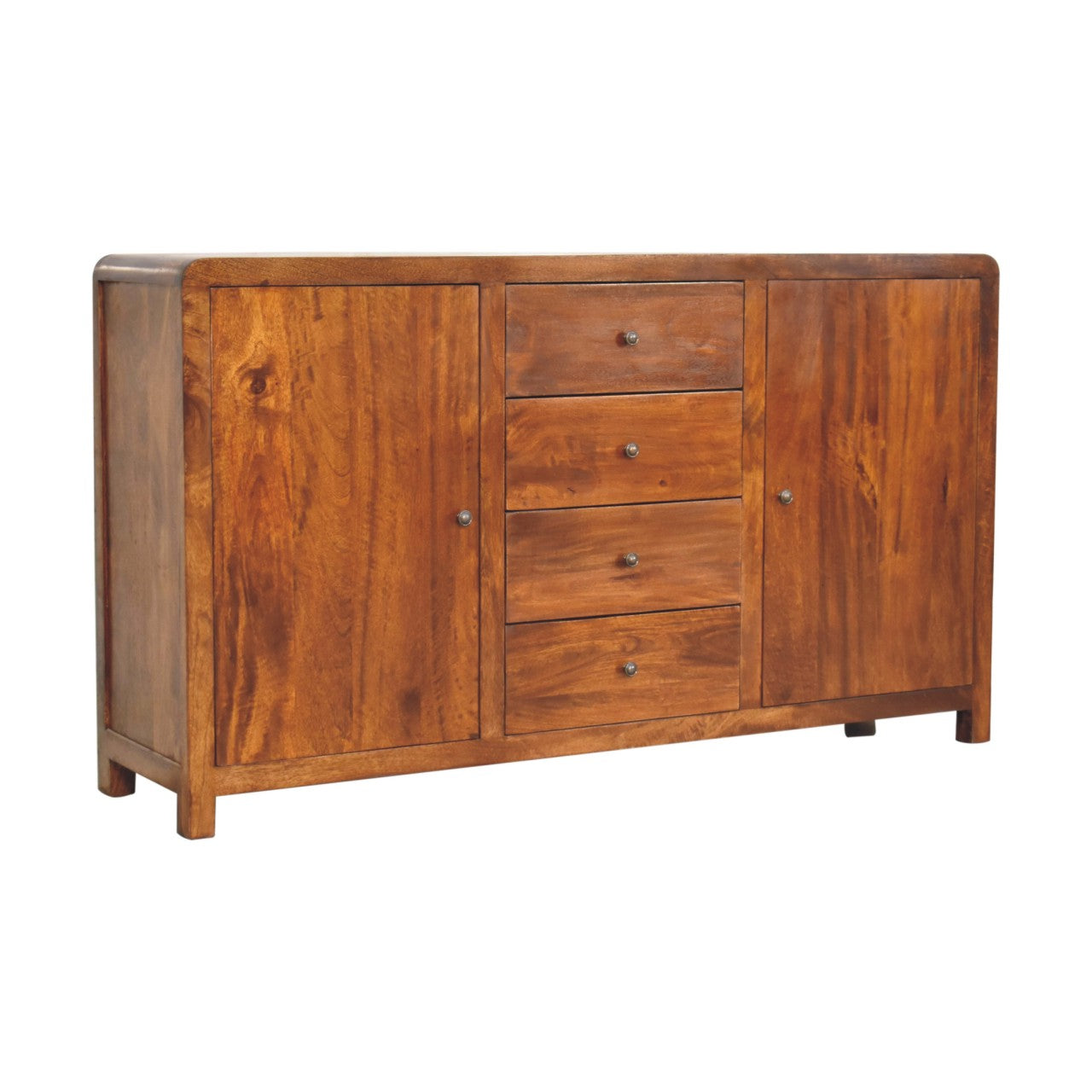 Aspen Sideboard - Handmade Solid Wood Storage Cabinet with 4 Drawers and Shelves