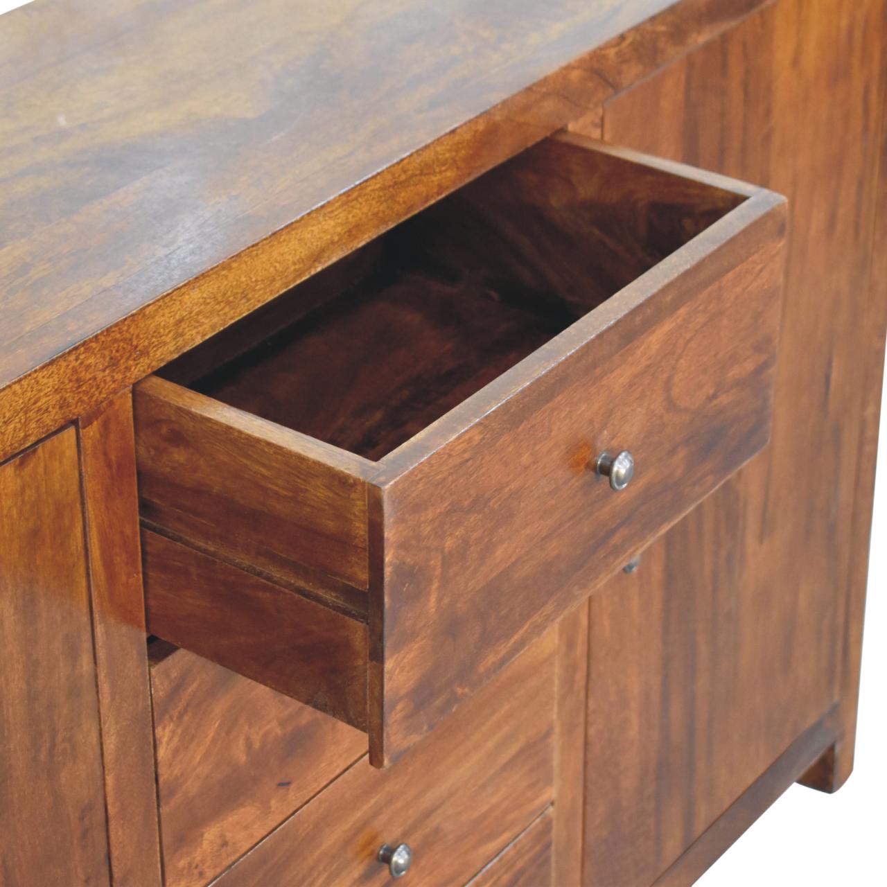 Aspen Sideboard - Handmade Solid Wood Storage Cabinet with 4 Drawers and Shelves