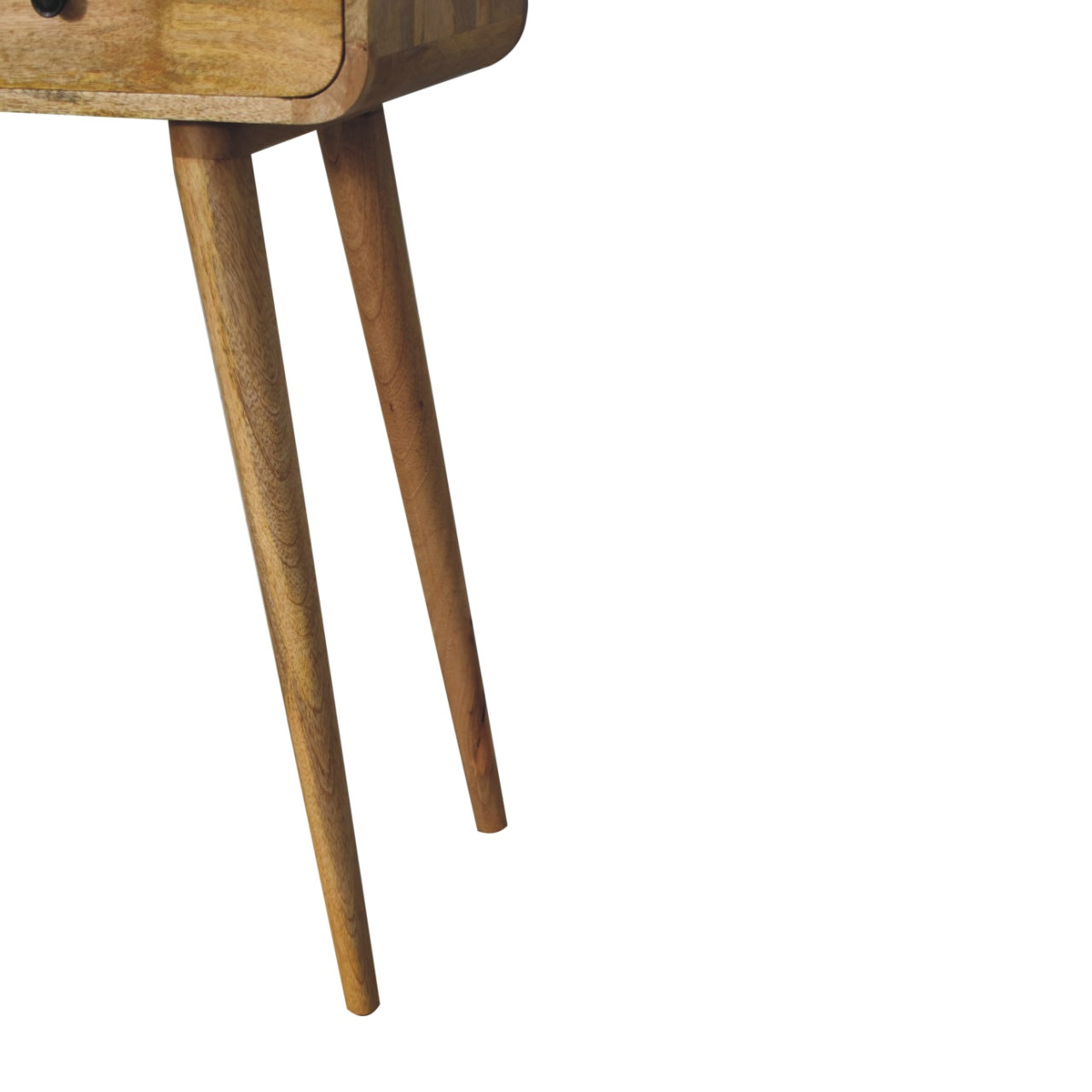 Oak-ish Curved Hallway Table - 2 Drawers From Solid Wood