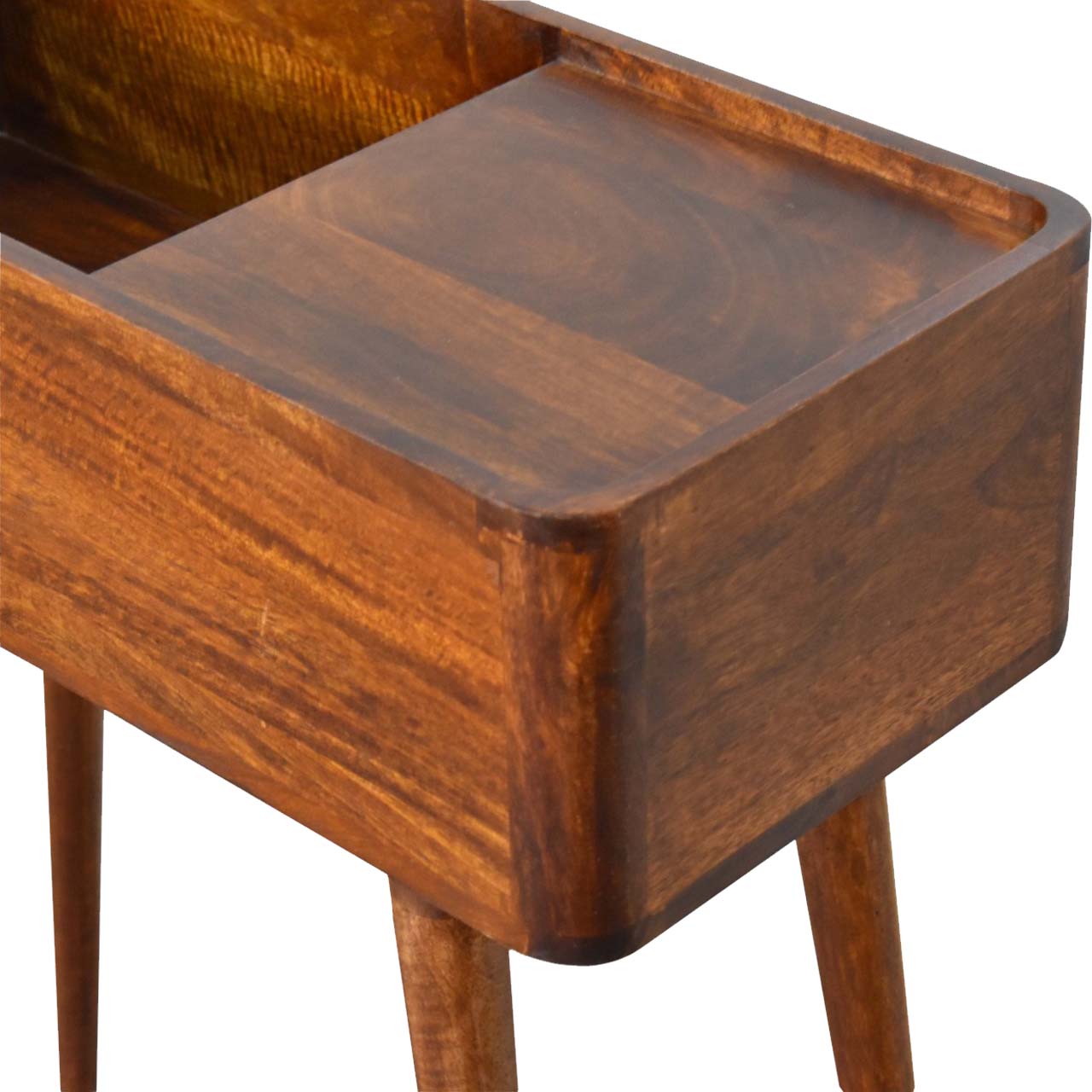 Open-top Chestnut Console – Handcrafted Solid Wood Hallway & Living Room Table