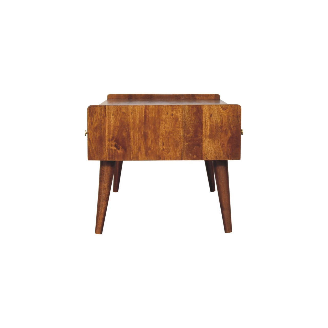 Elevated Chestnut Coffee Table With 4 Drawers And Shelf - Solid Wood