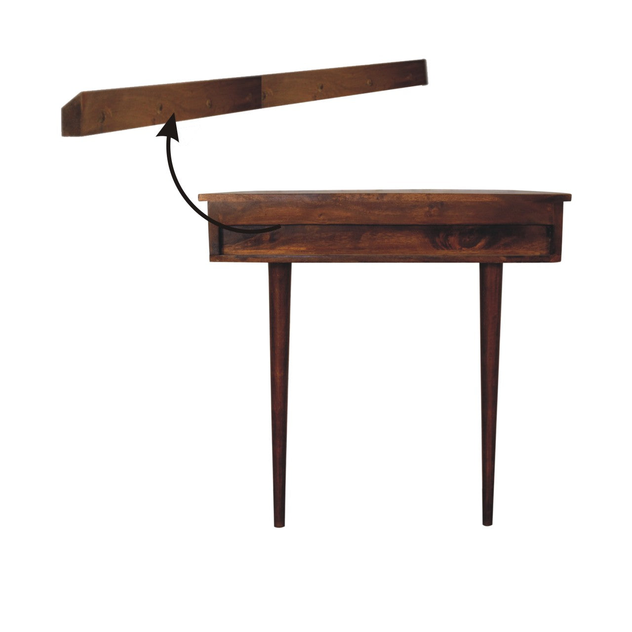 Backless Mounted Chestnut Console With 1 Drawer