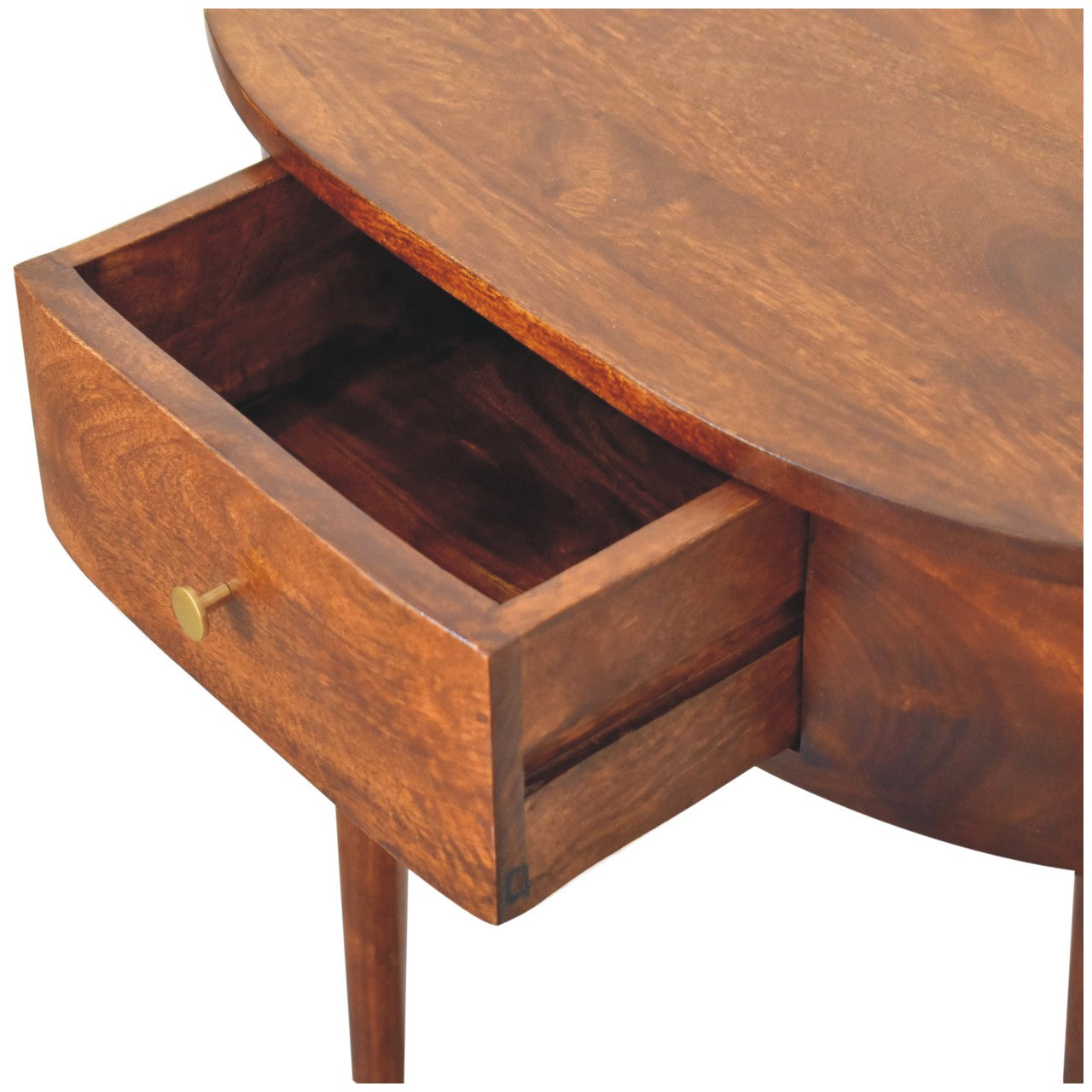 Backless Mounted Chestnut Console With 1 Drawer