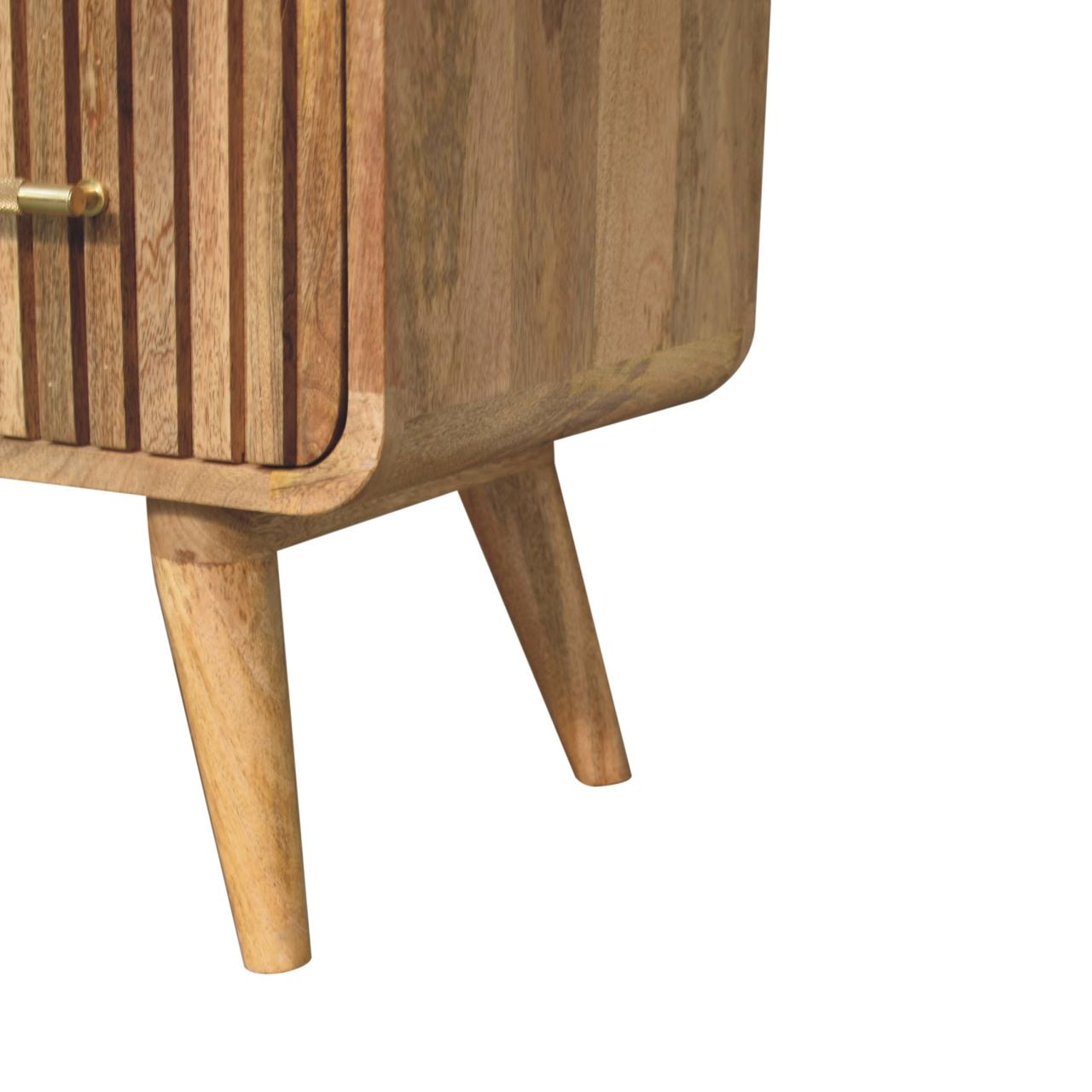 T-bar Ridged Chest of 3 Drawers - Fluted Solid Wood Danish Design