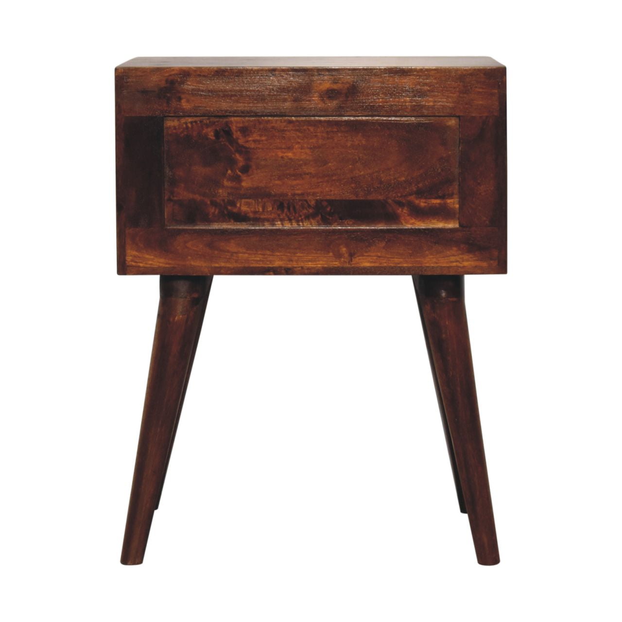 Chestnut T-Bar Nordic Bedside With 2 Drawers From Solid Wood