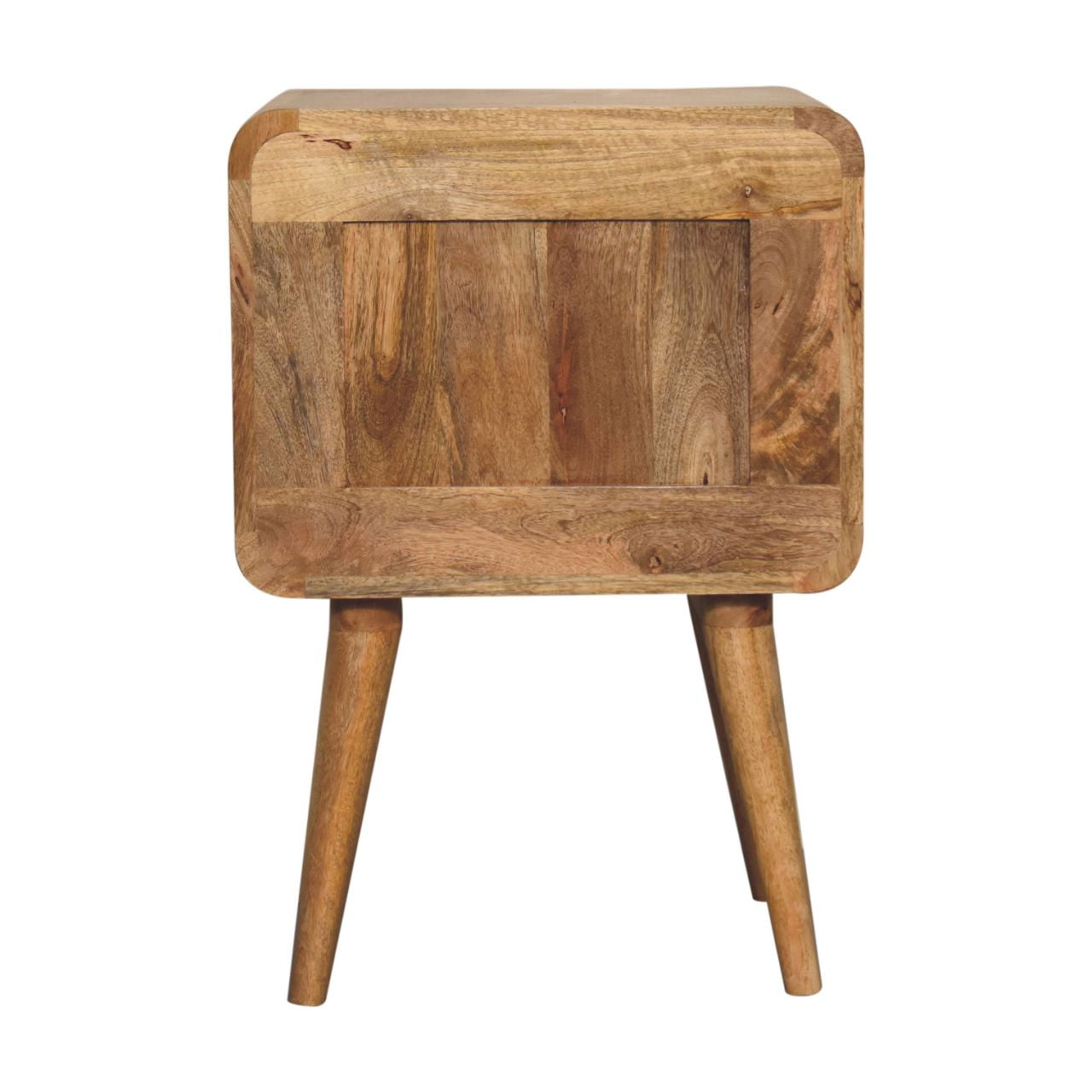 T-bar Ridged Bedside With 2 Drawers - Solid Wood Structure
