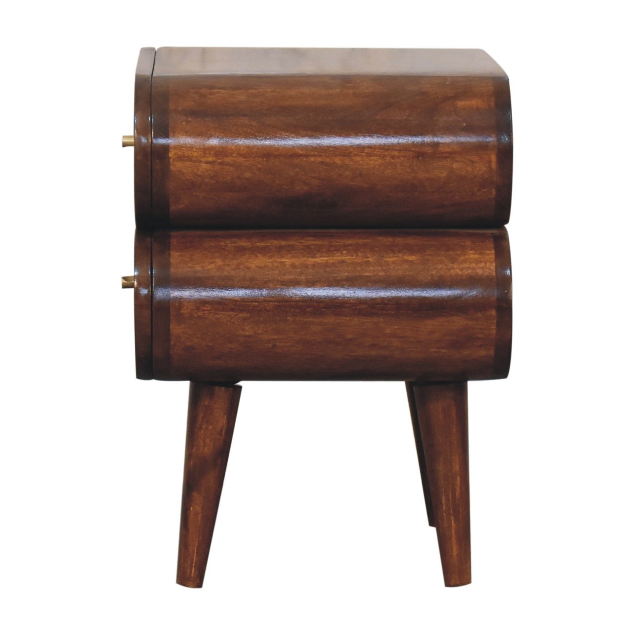 Bubble Chestnut Bedside with 2 drawers - handmade Solid Wood Furniture