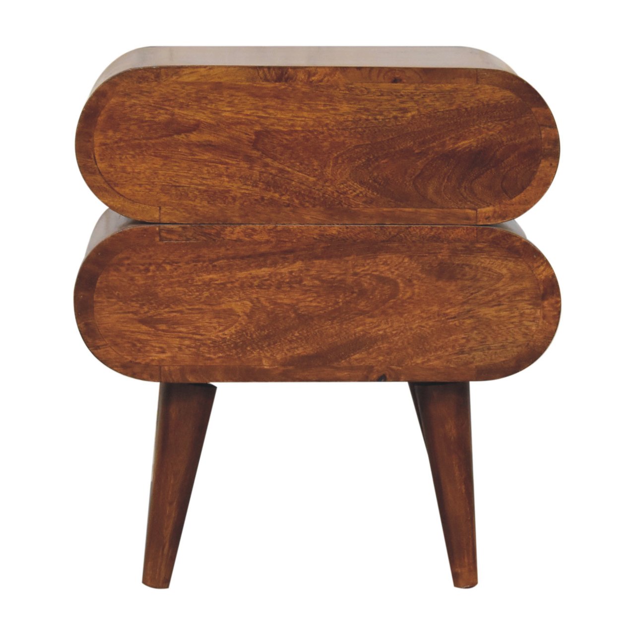 Bubble Chestnut Bedside with 2 drawers - handmade Solid Wood Furniture