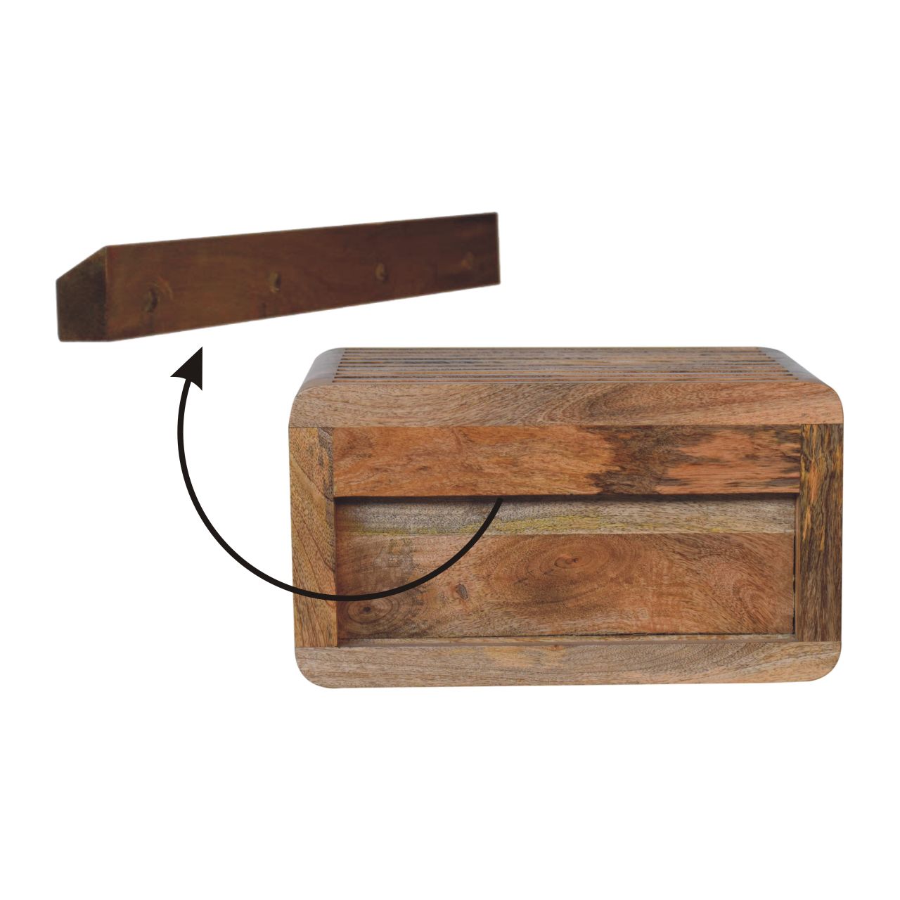 Soba Wall Mounted Bedside From Solid Wood 1 Shelf