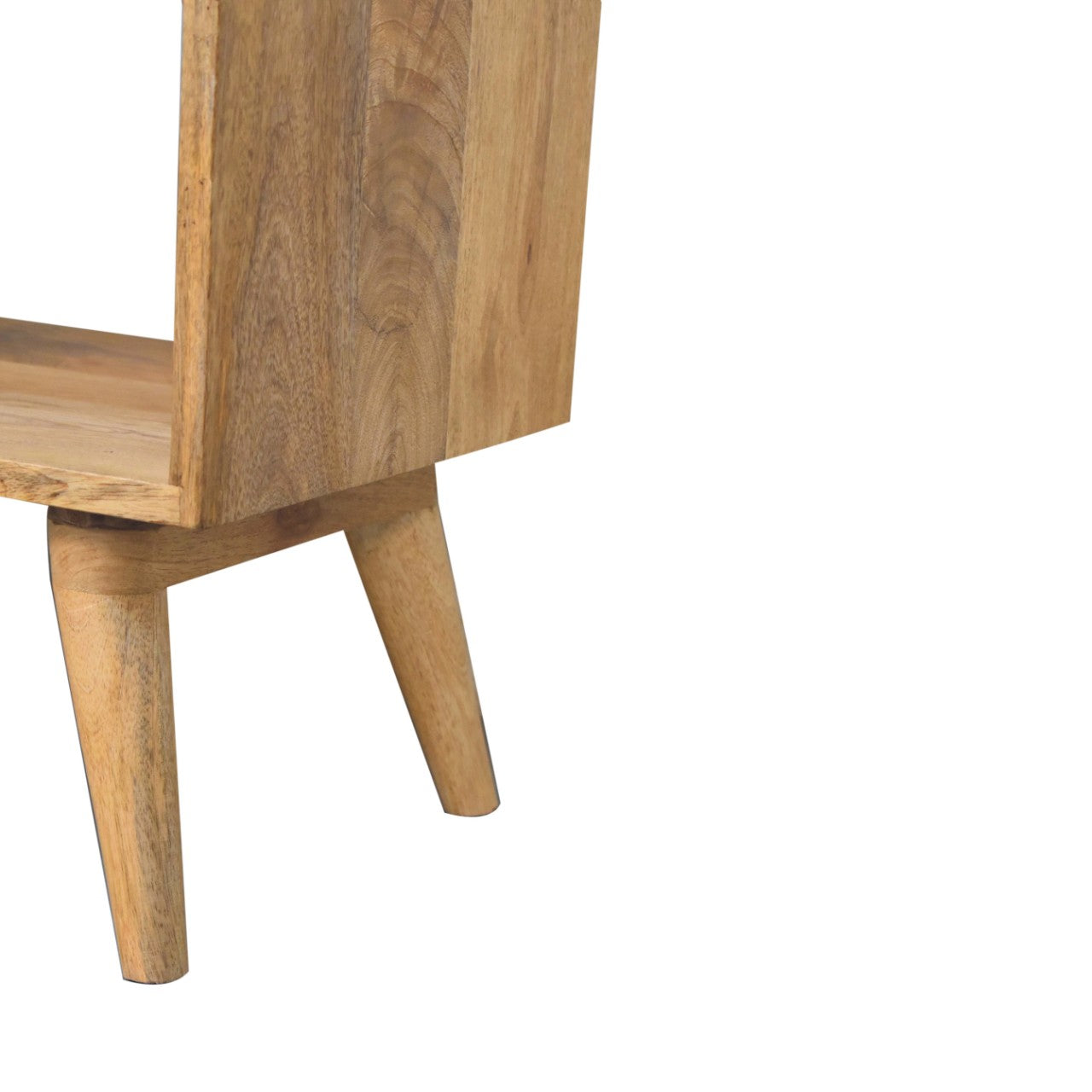 Studded Linen Open Bench - Handcrafted Upholstered Seat with Solid Wood Frame & Shelf