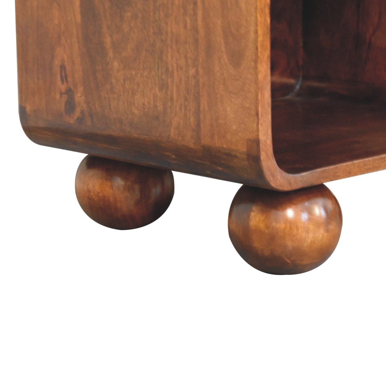 Chestnut Open Woven Bedside Handcrafted With Drawer and Shelf