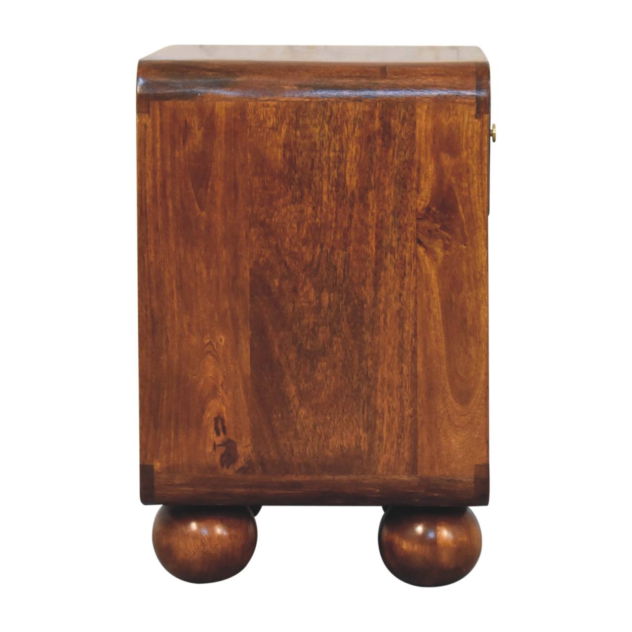 Chestnut Open Woven Bedside Handcrafted With Drawer and Shelf