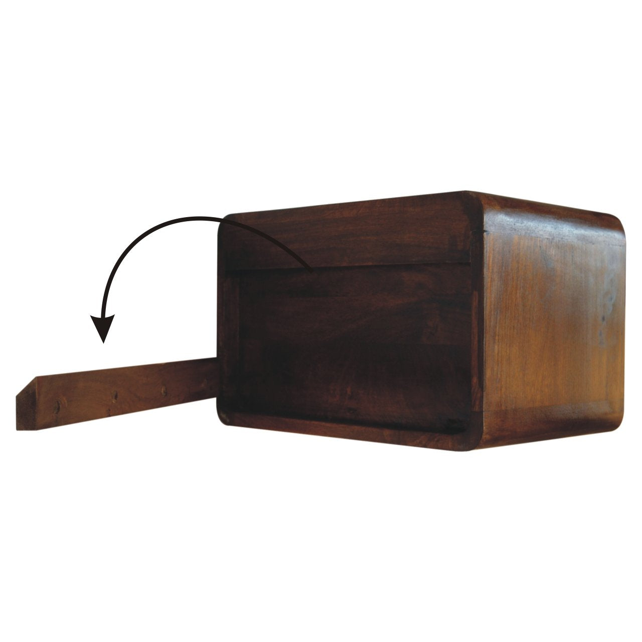 Chestnut Wall Mounted Open Woven Bedside - Handcrafted With Drawer and Shelf