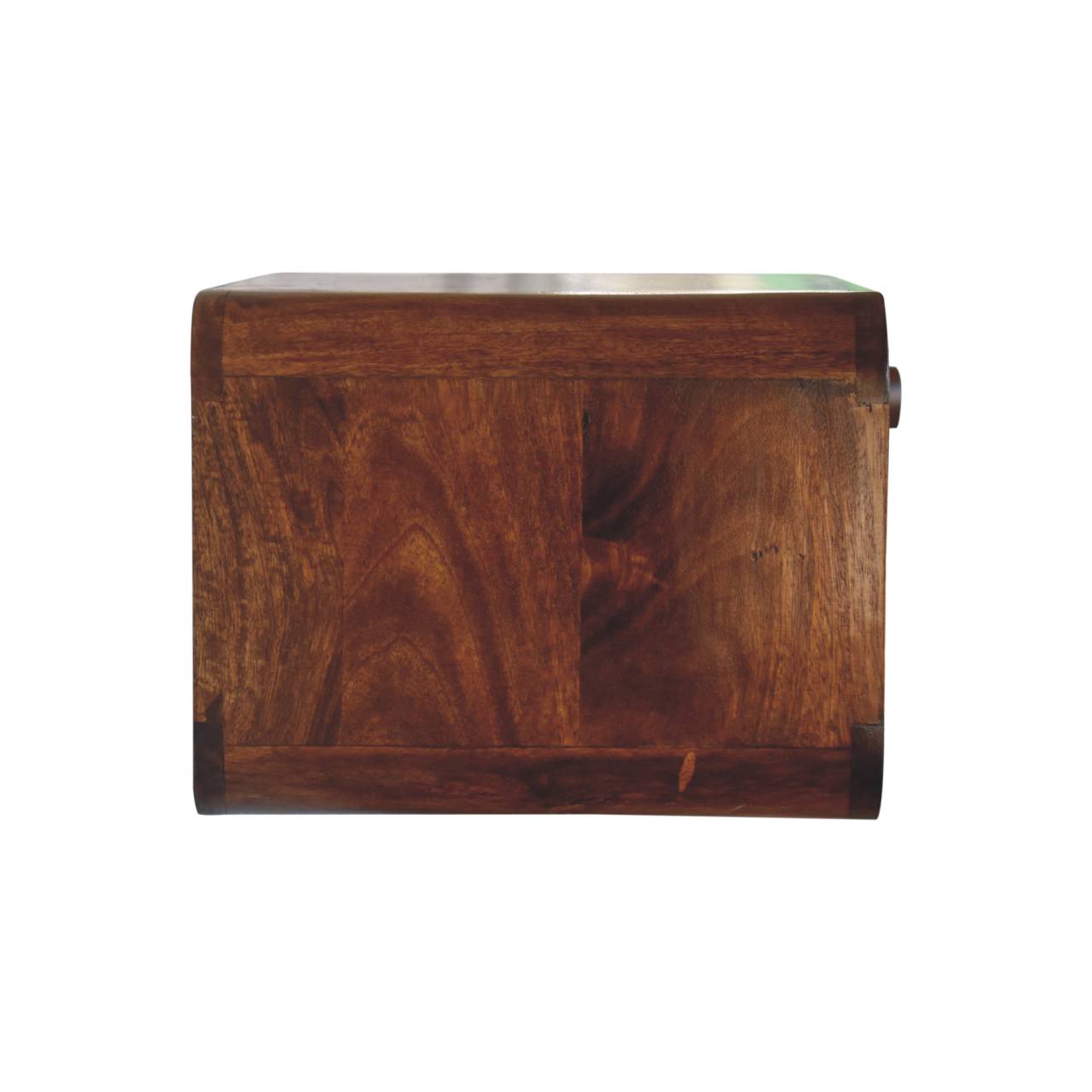 Chestnut Wall Mounted Open Woven Bedside - Handcrafted With Drawer and Shelf