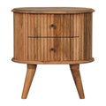 Soba Nordic Bedside 2-Drawer - Solid Mango Wood in Oak-ish Finish