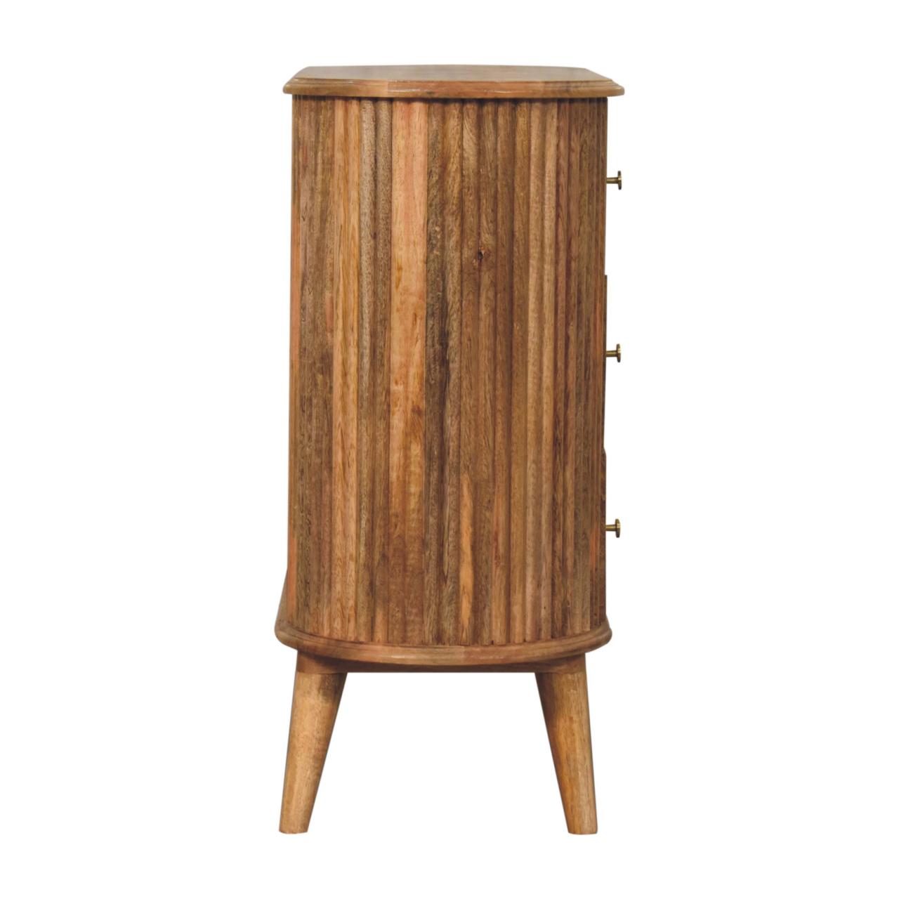 Soba Nordic Chest 3 Drawer Solid Mango Wood in Oak-ish Finish