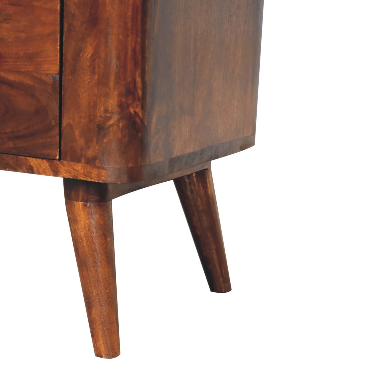 Bera Chest Of 3 Drawers - Solid Mango Wood Chestnut Storage Unit with Brass Knobs
