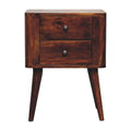 Bera Bedside 2 Drawers Solid Wood Nightstand
