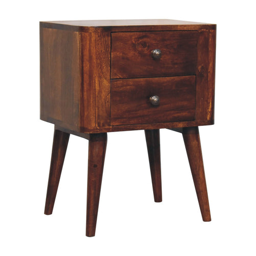 Bera Bedside 2 Drawers Solid Wood Nightstand