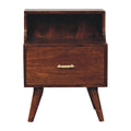 T-bar Raised Back Bedside - 1 Drawer and Shelf