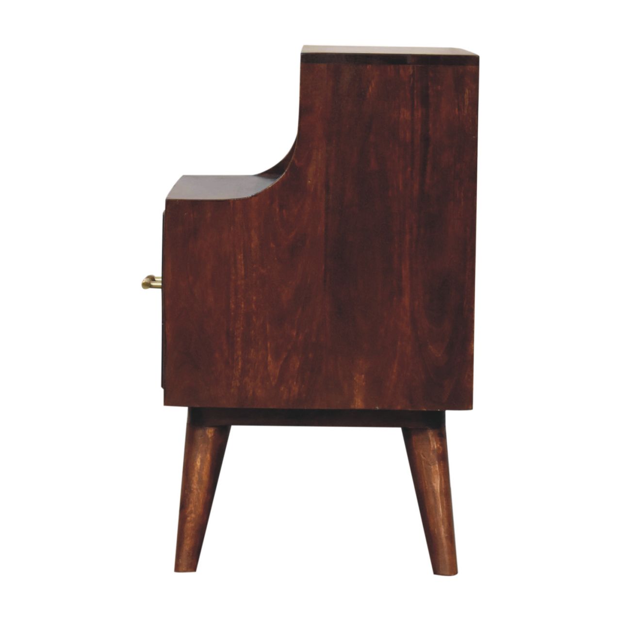T-bar Raised Back Bedside - 1 Drawer and Shelf