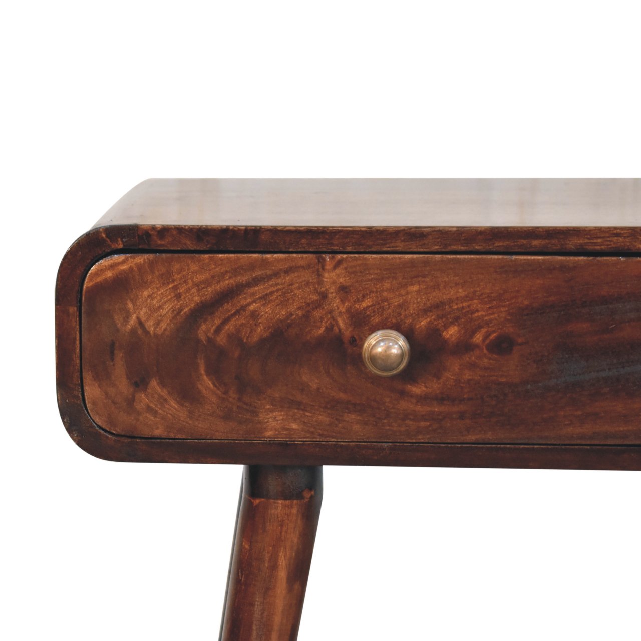 Walnut Curved Hallway Table - 2 Drawers From Solid Wood